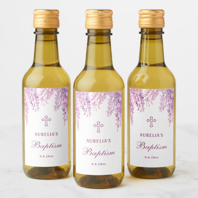 Baptismo Pequeno Wisteria Rosa (Garrafas)