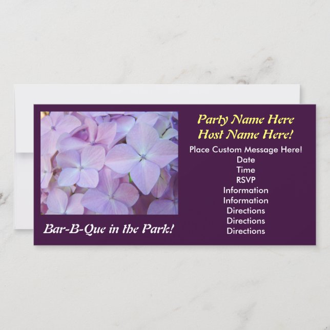 Bar-B-Que no Parque! Cartões com fotos de Convite (Frente)