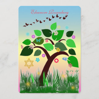 Bar Bat Bnai Tree of Life Mitzvah Convite