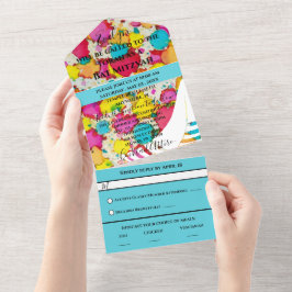 Bar Bat Mitzvah All n 1 Convite Confetti Tallit