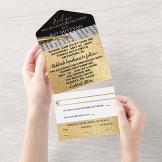 Bar Bat Mitzvah Dourado e Preto
