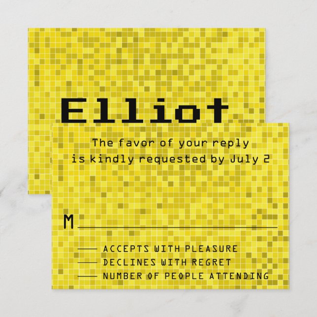 Bar Bat Mitzvah Enclosure - RSVP Cards Jogo Ativad (Frente/Verso)