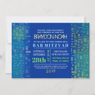 Bar Bat Mitzvah FALHA STARS & SQUARES Convite