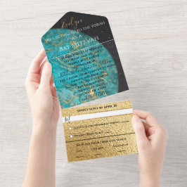 Bar Bat Mitzvah Tudo em Um Convite Exterior