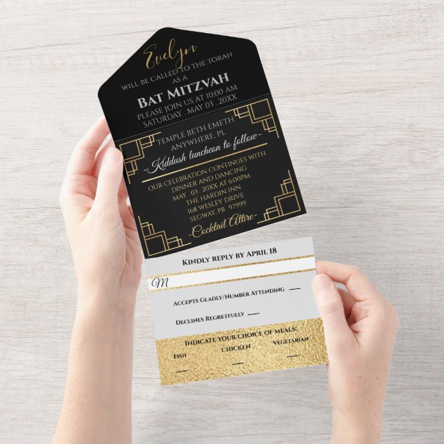BAR BM Bat Mitzvah Art Deco (Tearaway)
