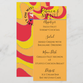 BAR BM Bat Mitzvah Elegante Menu de Comida de espi