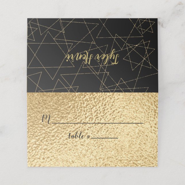 BAR BM e Bat Mitzvah Douradas Stars Cartões de Pos (Exterior/Desdobrado)