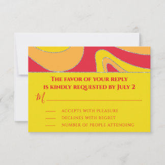 BAR BM ou Bat Mitzvah RSVP ondas Silvery