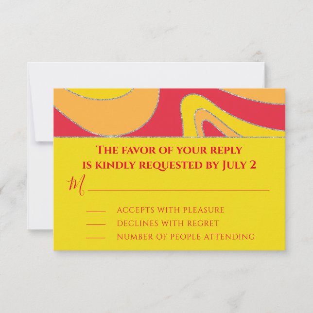 BAR BM ou Bat Mitzvah RSVP ondas Silvery (Frente)