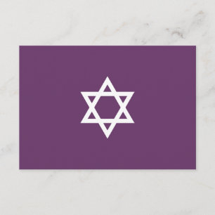 Bar brilhante Mitzvah RSVP em roxo
