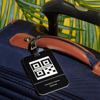 Bar Code, Logo, Name Luggage Tags