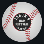 Bar de basebol Mitzvah Adesivos Preto Branco<br><div class="desc">Bar de beisebol vermelho,  branco e preto personalizado,  selos de envelope Mitzvah ou adesivos favoritos.</div>