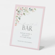 Bar de Buquê Floral de Cor de Água Rosa Elegante
