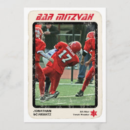 Bar de Esportes Mitzvah Convite Vermelho e Preto