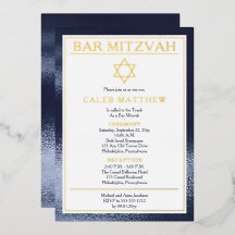 Bar de Gradiente Azul Elegante Simples Mitzvah - D