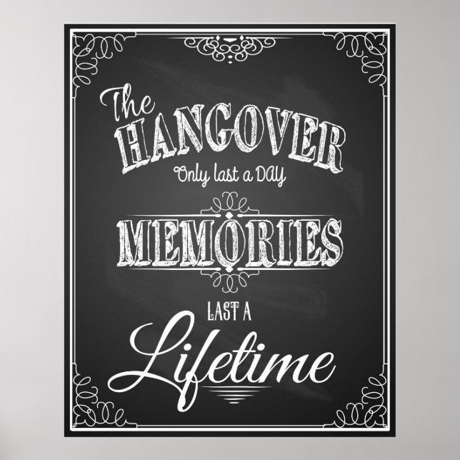 Bar de HANGOVER de álcool - impressão de casamento (Frente)