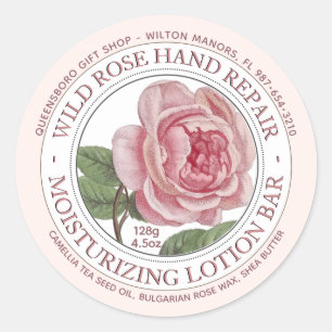 Bar de Loção Etiqueta de Sabão Rosa Rosa Selvagem
