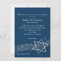 Bar de Notas de Música Mitzvah Convite Personaliza