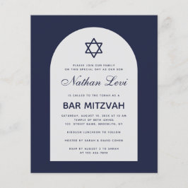 Bar de Orçamento Mitzvah Marinho Arch Convite Azul