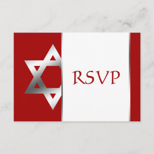 Bar de prata vermelho Mitzvah RSVP da estrela de