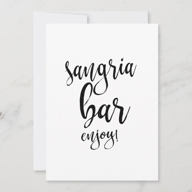 Bar de Sangria Sinal de Casamento Caligrafia Acess (Frente)