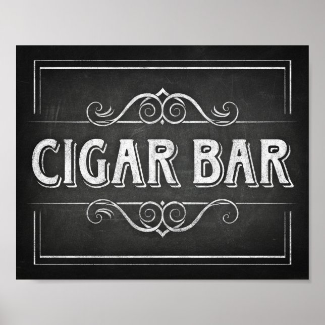 Bar de Sinal de Impressão CIGAR do Estilo do Chalk (Frente)