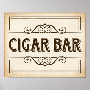 Bar de Sinal de Impressão CIGAR Vintage