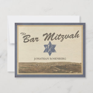Bar de Vintage Jerusalem Mitzvah RSVP Marinho de P