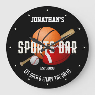 Bar desportivo com equipamento desportivo, relógio