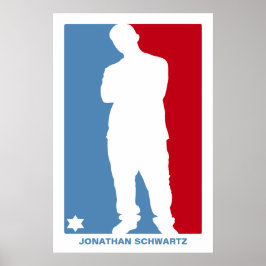 Bar desportivo Mitzvah Poster Azul e Vermelho