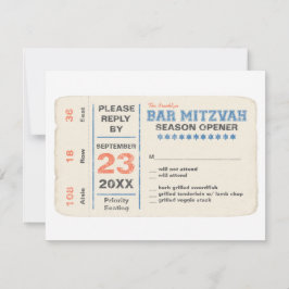 Bar desportivo Mitzvah RSVP Resposta Azul