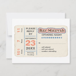 Bar desportivo Mitzvah RSVP Resposta Azul