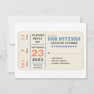 Bar desportivo Mitzvah RSVP Resposta Azul
