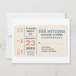 Bar desportivo Mitzvah RSVP Resposta Azul