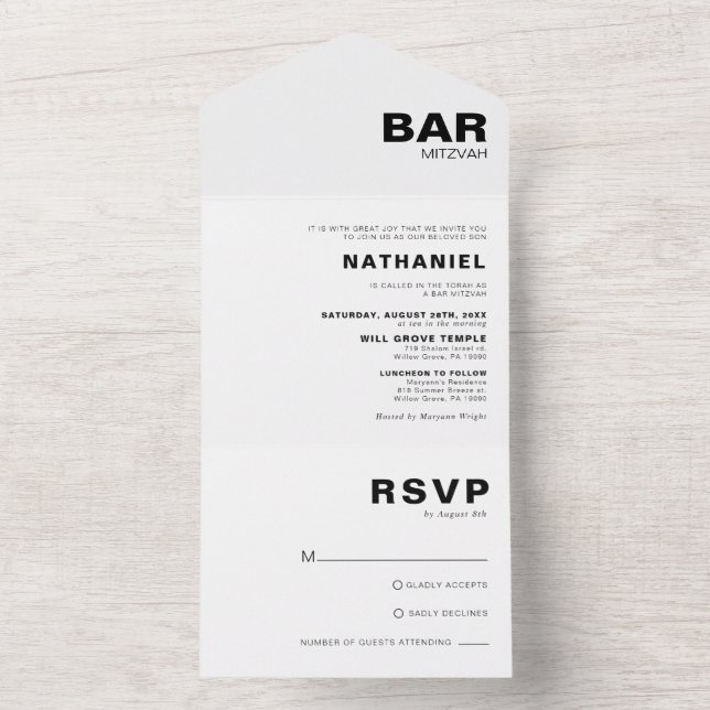 Bar Elegante Minimalista Mitzvah (Inside)