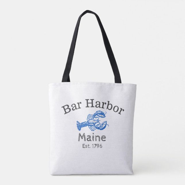 "Bar Harbour Maine" Tote Bag (Verso)
