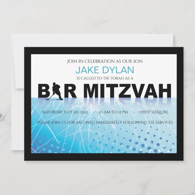 Bar ICE HOCKEY Bat Mitzvah Convite (Frente)