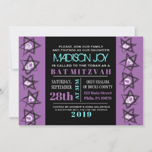 Bar MÃO ARRASADA STARS Convite Mitzvah