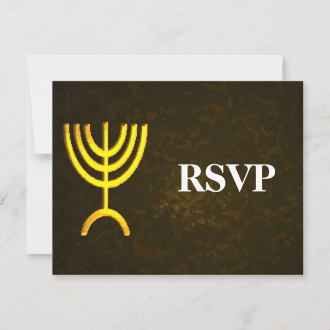 Bar Menorah Flame/Bat Mitzvah RSVP (Frente)