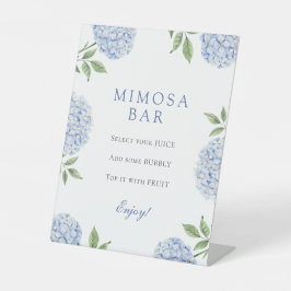 Bar Mimosa de Borda Clássica de Hydrangeas Azul
