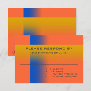 Bar Mitzvah Blue e Dourada RSVP Contemporânea