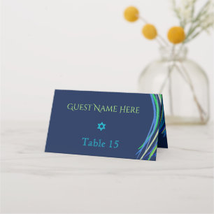 Bar Mitzvah Blue e Green Prayer Shawl Convite