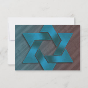 Bar Mitzvah Brown e Estrela Teal de David RSVP