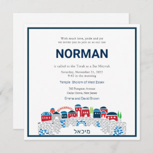 Bar Mitzvah convite à parede artística