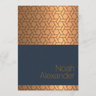 Bar Mitzvah Convite Blue Dourado Magen David