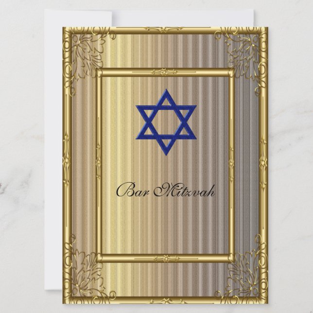 Bar Mitzvah Convite Dourado (Verso)