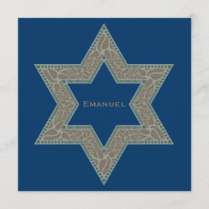 Bar Mitzvah Convite Emanuel Star David Dourado