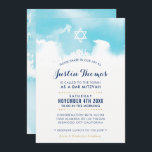 BAR MITZVAH convite para aqua azul-aqua moderna<br><div class="desc">pelo kat massard >> kat@simplysweetPAPERIE.com <<< - - - - - - - - - - - - - - - - - - - - - - - - - - - - - - - - - - - - - - - - - - - - -...</div>