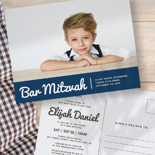 Bar Mitzvah Convite Personalizado Simples