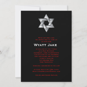 Bar Mitzvah Convite Wyatt Estrela Judia Negra